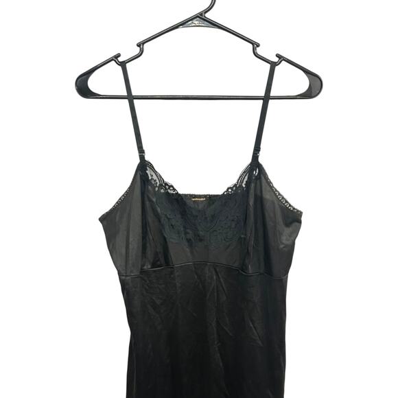 Witchy sheer black slip dress lace‎ trim romantic dark femme M - Picture 2 of 6